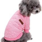 Jecikelon Pet Dog Clothes Dog Sweater Soft Thickening Warm Pup Dogs Shirt Winter Puppy Sweater for Dogs (Pink, S)