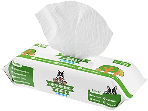 Pogi's Dog Grooming Wipes - 100 Dog Wipes for Cleaning and Deodorizing - Plant-Based, Hypoallergenic Pet Wipes for Dogs, Puppy Wipes - Quick Bath Dog Wipes for Paws, Butt, & Body - Fragrance Free