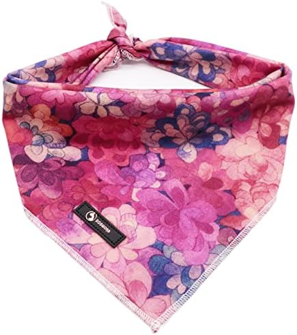 DOGWONG Dog Bandana Cotton Washable Soft Dog Bibs Scarf, Adjustable Kerchief Square Dog Bandanas for Small Large Dogs