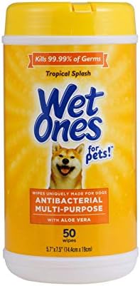 Wet Ones for Pets Multi-Purpose Dog Wipes with Aloe Vera for All Dogs in Tropical Splash, Wipes for Paws & All Purpose | 50 Ct Cannister