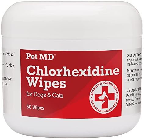 Pet MD Topical Wipes for Cleansing - with Aloe for Cats and Dogs - 50 Count