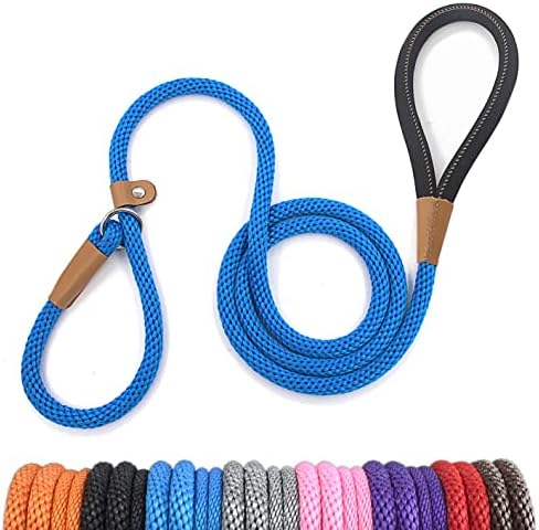 lynxking Dog Leash Slip Lead Snap Hook Rope Leash Strong Heavy Duty Braided Dog Training Leash No Pull Training Lead Leashes for Medium Large and Small Dogs