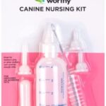 Vet Worthy 7-Piece Canine Nursing Kit - Dog Nursing Set for Orphaned and Newborn Puppies - Pet Feeding Support Kit with Feeding Bottle, Milk Bottle Brush, and 5 Nipples